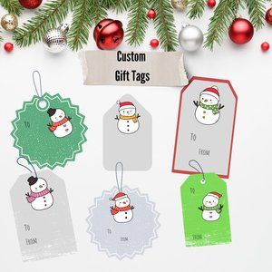 Custom Snowmen Chiristmas Gift Tags